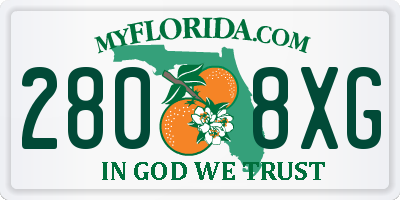 FL license plate 2808XG