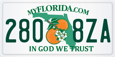 FL license plate 2808ZA