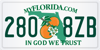 FL license plate 2808ZB