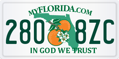 FL license plate 2808ZC