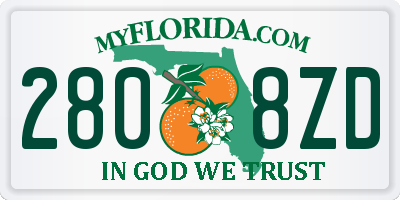 FL license plate 2808ZD