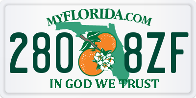 FL license plate 2808ZF