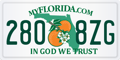 FL license plate 2808ZG