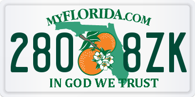 FL license plate 2808ZK