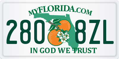 FL license plate 2808ZL