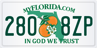 FL license plate 2808ZP