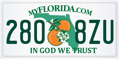FL license plate 2808ZU