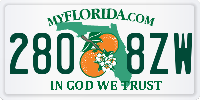 FL license plate 2808ZW