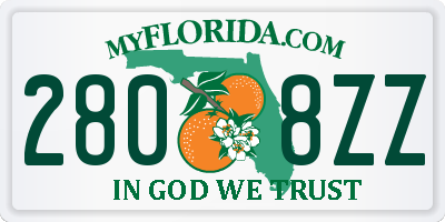 FL license plate 2808ZZ