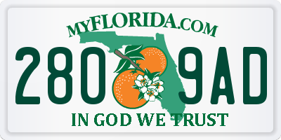 FL license plate 2809AD