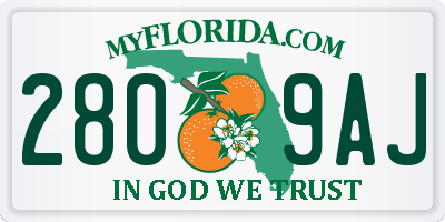 FL license plate 2809AJ