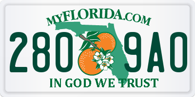 FL license plate 2809AO