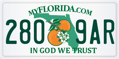 FL license plate 2809AR
