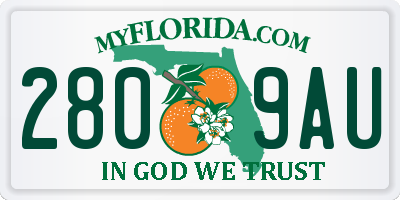 FL license plate 2809AU