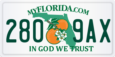 FL license plate 2809AX