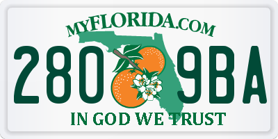 FL license plate 2809BA