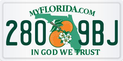 FL license plate 2809BJ