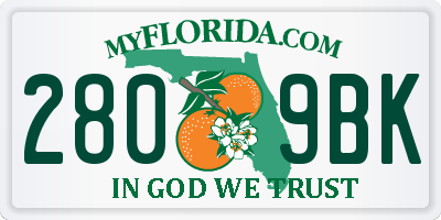 FL license plate 2809BK