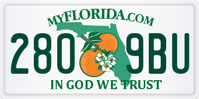 FL license plate 2809BU