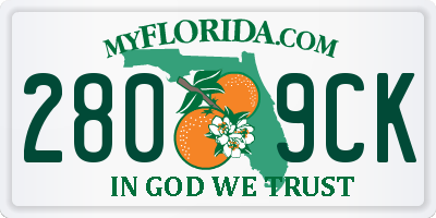 FL license plate 2809CK
