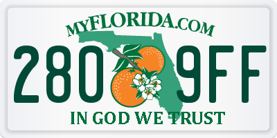 FL license plate 2809FF