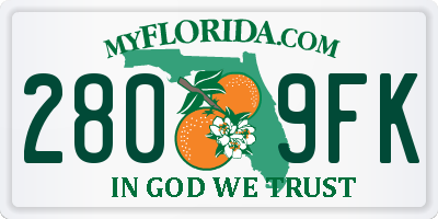FL license plate 2809FK