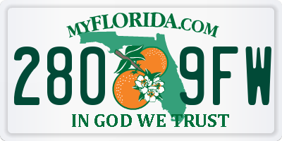 FL license plate 2809FW