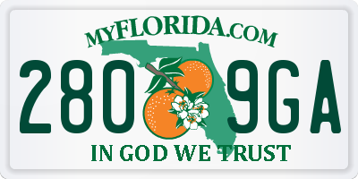 FL license plate 2809GA