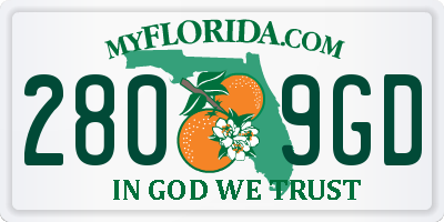 FL license plate 2809GD