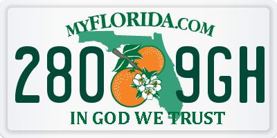 FL license plate 2809GH