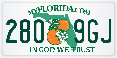 FL license plate 2809GJ