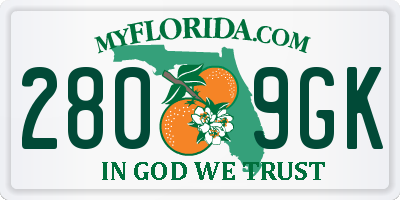 FL license plate 2809GK