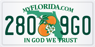 FL license plate 2809GO