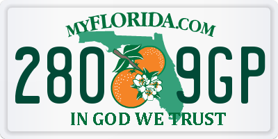 FL license plate 2809GP