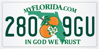FL license plate 2809GU