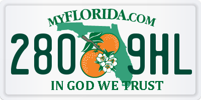 FL license plate 2809HL