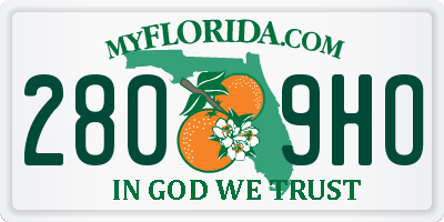 FL license plate 2809HO