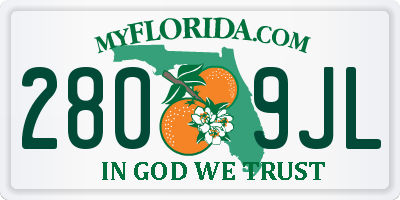 FL license plate 2809JL