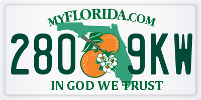 FL license plate 2809KW