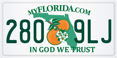 FL license plate 2809LJ