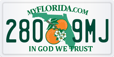 FL license plate 2809MJ