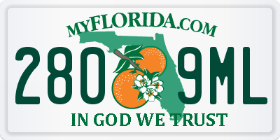 FL license plate 2809ML
