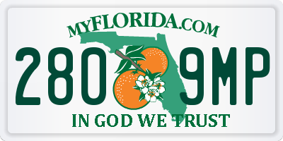 FL license plate 2809MP