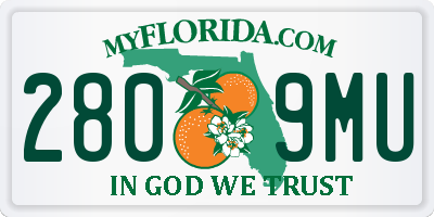 FL license plate 2809MU