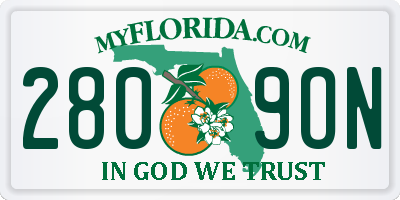 FL license plate 2809ON