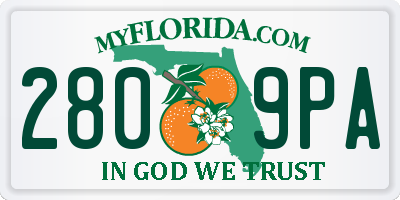 FL license plate 2809PA