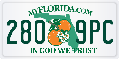 FL license plate 2809PC