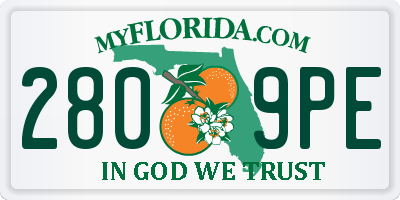 FL license plate 2809PE