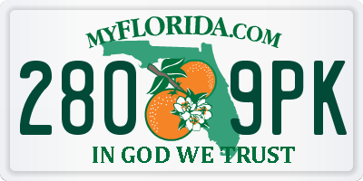 FL license plate 2809PK