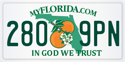 FL license plate 2809PN